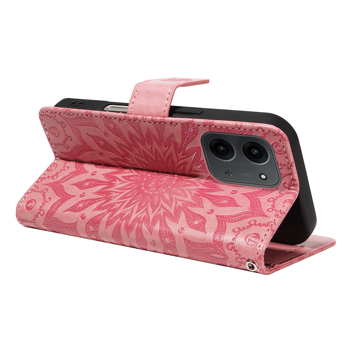 For Xiaomi Redmi 15C 4G (Global) (171mm) / Poco C85 4G (171mm) Leather Wallet Case Sunflower Imprinted Phone Cover