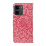 For Xiaomi Redmi 15C 4G (Global) (171mm) / Poco C85 4G (171mm) Leather Wallet Case Sunflower Imprinted Phone Cover