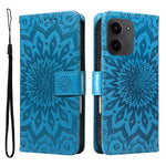 For Xiaomi Redmi 15C 4G (Global) (171mm) / Poco C85 4G (171mm) Leather Wallet Case Sunflower Imprinted Phone Cover