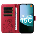 For Xiaomi Redmi 15C 4G (Global) (171mm) / Poco C85 4G (171mm) Leather Wallet Case with Strap Dandelion Imprint Phone Stand Cover