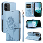 For Xiaomi Redmi 15C 4G (Global) (171mm) / Poco C85 4G (171mm) Leather Wallet Case with Strap Dandelion Imprint Phone Stand Cover