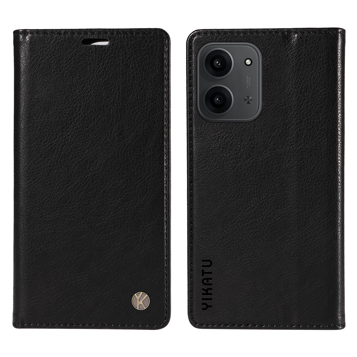 YIKATU För Xiaomi Redmi 15C 4G (Global) (171mm) / Poco C85 4G (171mm) Plånboksfodral YK-006 Lädermobilfodral Litchitextur