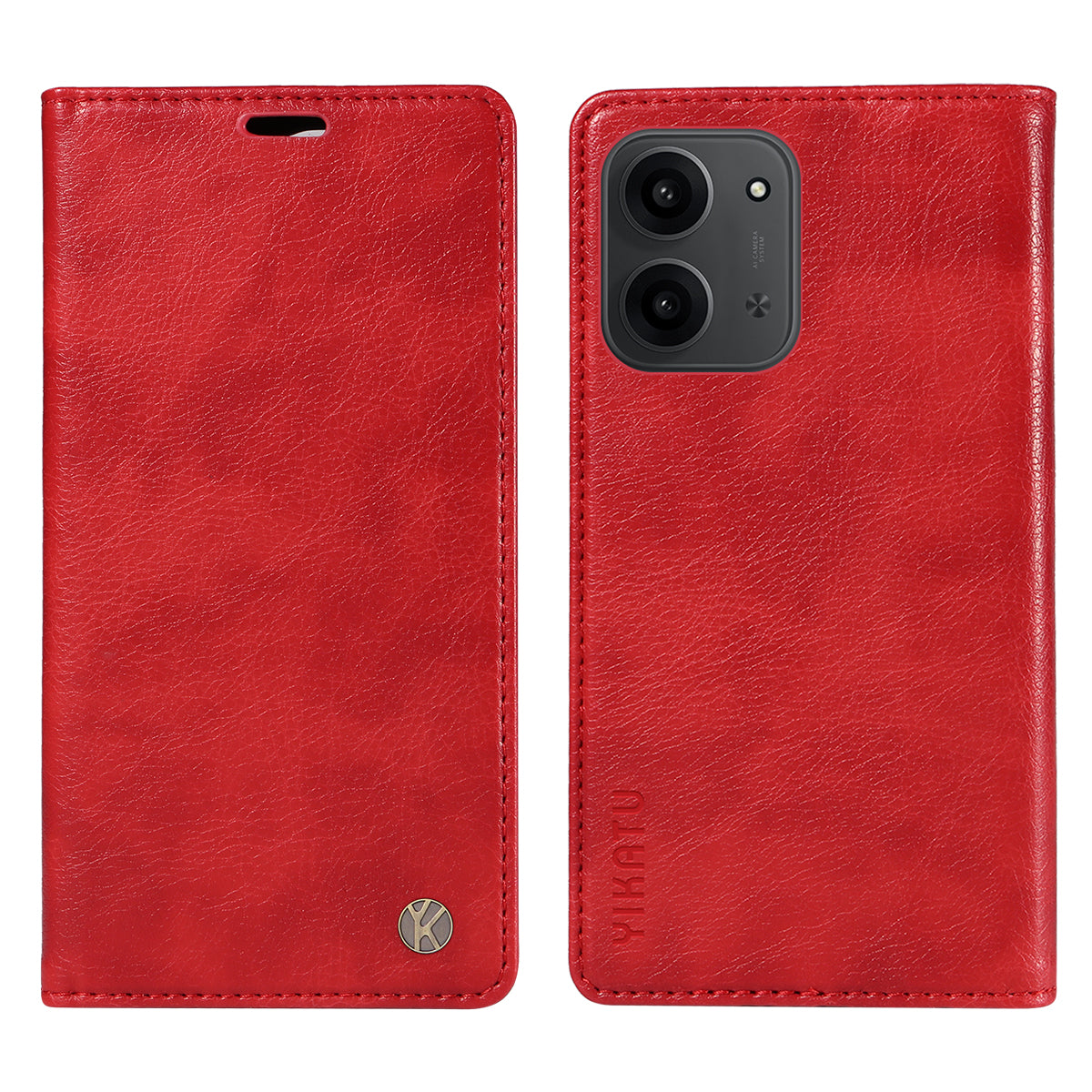 YIKATU För Xiaomi Redmi 15C 4G (Global) (171mm) / Poco C85 4G (171mm) Plånboksfodral YK-006 Lädermobilfodral Litchitextur
