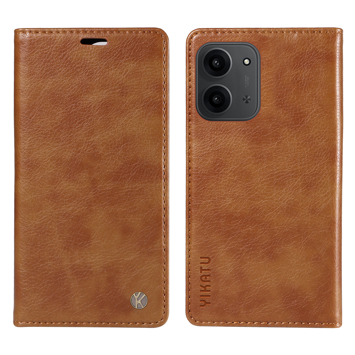 YIKATU För Xiaomi Redmi 15C 4G (Global) (171mm) / Poco C85 4G (171mm) Plånboksfodral YK-006 Lädermobilfodral Litchitextur