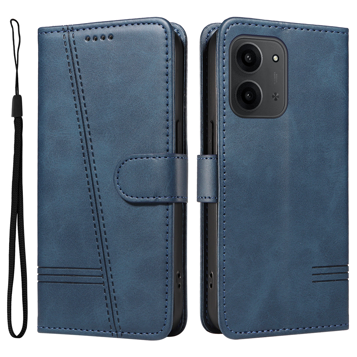 For Xiaomi Redmi 15C 4G (Global) (171mm) / Poco C85 4G (171mm) Wallet Case T-Shape Lines Leather Phone Cover Stand
