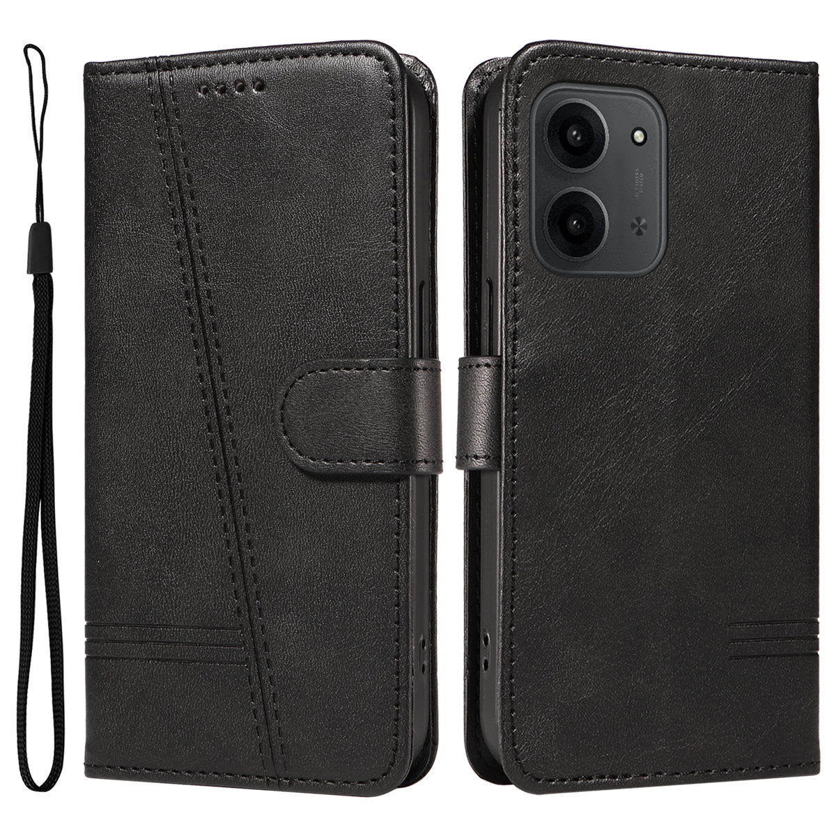 For Xiaomi Redmi 15C 4G (Global) (171mm) / Poco C85 4G (171mm) Wallet Case T-Shape Lines Leather Phone Cover Stand