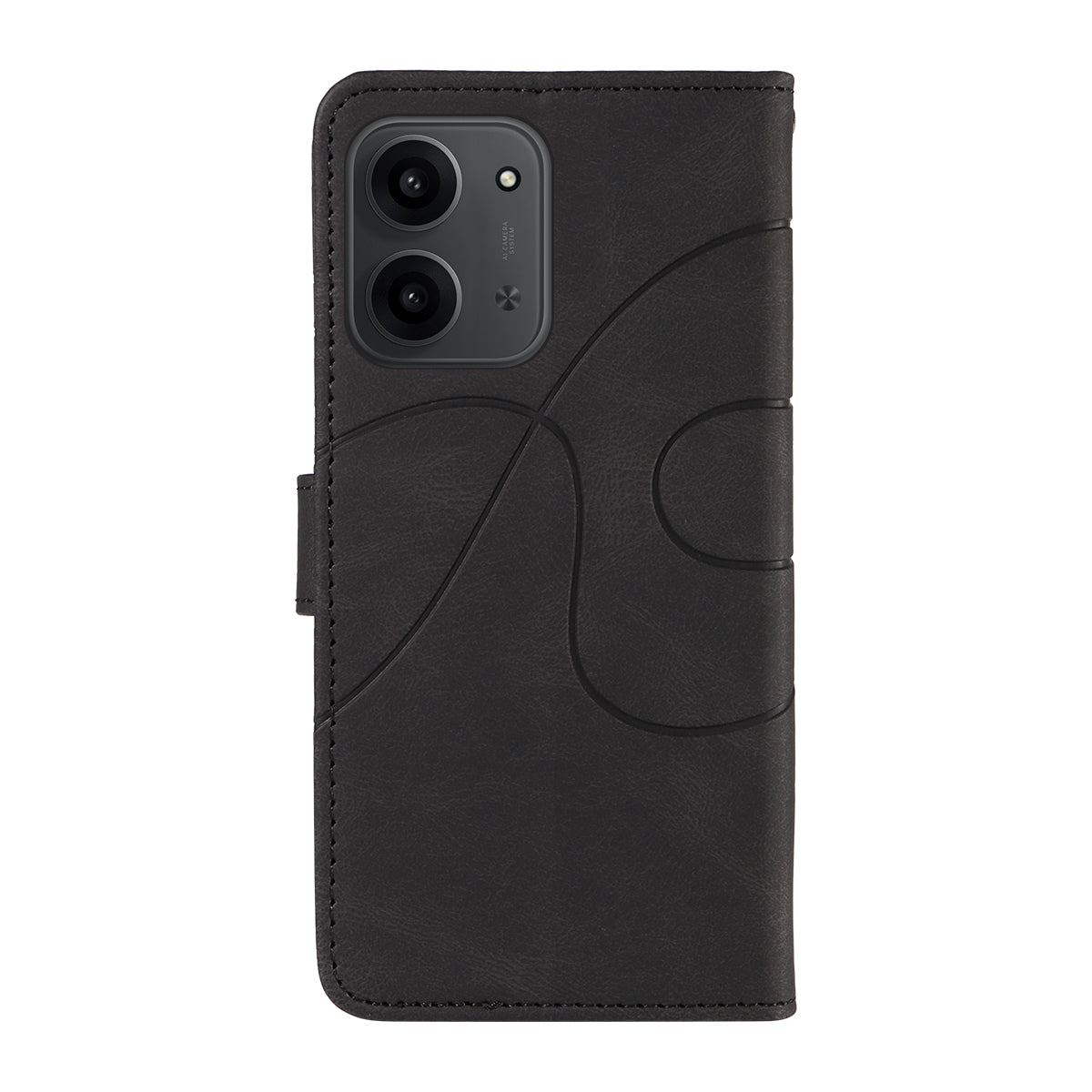 For Xiaomi Redmi 15C 4G (Global) (171mm) / Poco C85 4G (171mm) Wallet Case Leather Phone Cover Stand with Curved Line Design