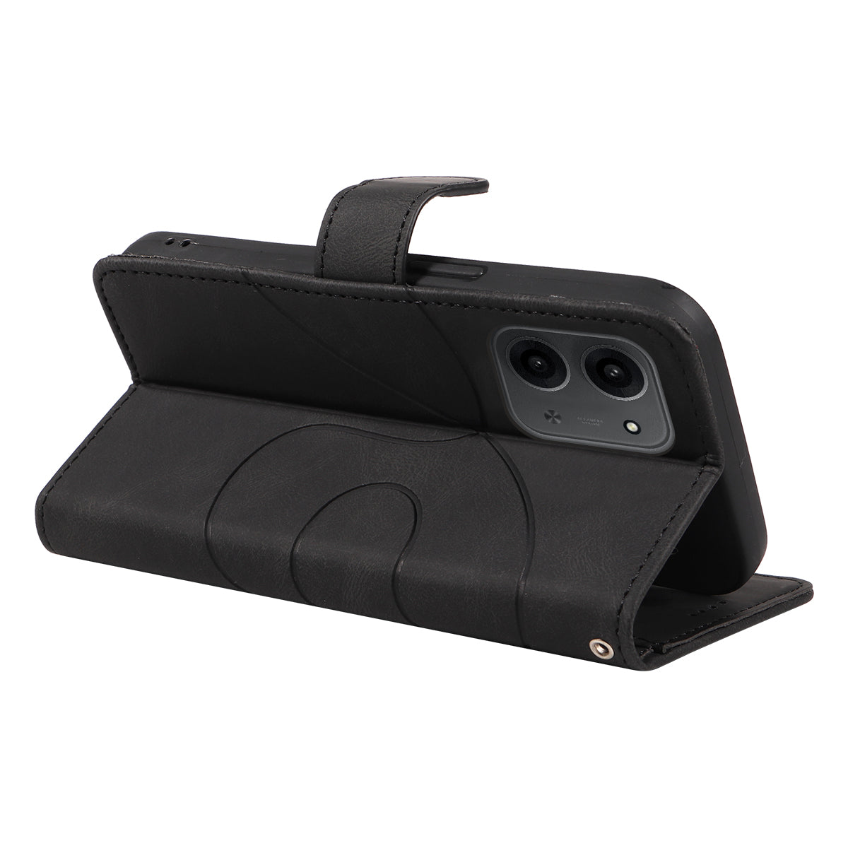 For Xiaomi Redmi 15C 4G (Global) (171mm) / Poco C85 4G (171mm) Wallet Case Leather Phone Cover Stand with Curved Line Design