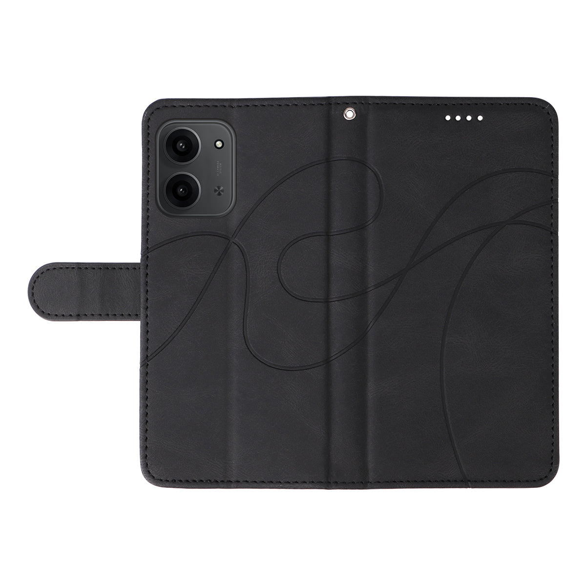 Xiaomi Redmi 15C 5G (EU) (173 mm) / 15C 4G (EU) (173 mm) Plånboksfodral Lädermobilfodral Stativ med böjd linjedesign