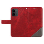 Xiaomi Redmi 15C 5G (EU) (173 mm) / 15C 4G (EU) (173 mm) Läderfodral Geometrisk linjedesign Plånboksfodral med handledsrem