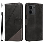Xiaomi Redmi 15C 5G (EU) (173 mm) / 15C 4G (EU) (173 mm) Läderfodral Geometrisk linjedesign Plånboksfodral med handledsrem