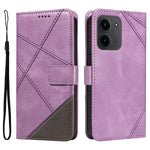 Xiaomi Redmi 15C 5G (EU) (173 mm) / 15C 4G (EU) (173 mm) Läderfodral Geometrisk linjedesign Plånboksfodral med handledsrem