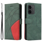 For Xiaomi Redmi 15C 4G (Global) (171mm) / Poco C85 4G (171mm) Leather Phone Case Stand Wallet with Bi-colour Splicing Design