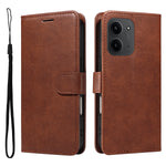 For Xiaomi Redmi 15C 5G (EU) (173mm) / 15C 4G (EU) (173mm) Leather Wallet Case with Strap Solid Color Phone Stand Cover