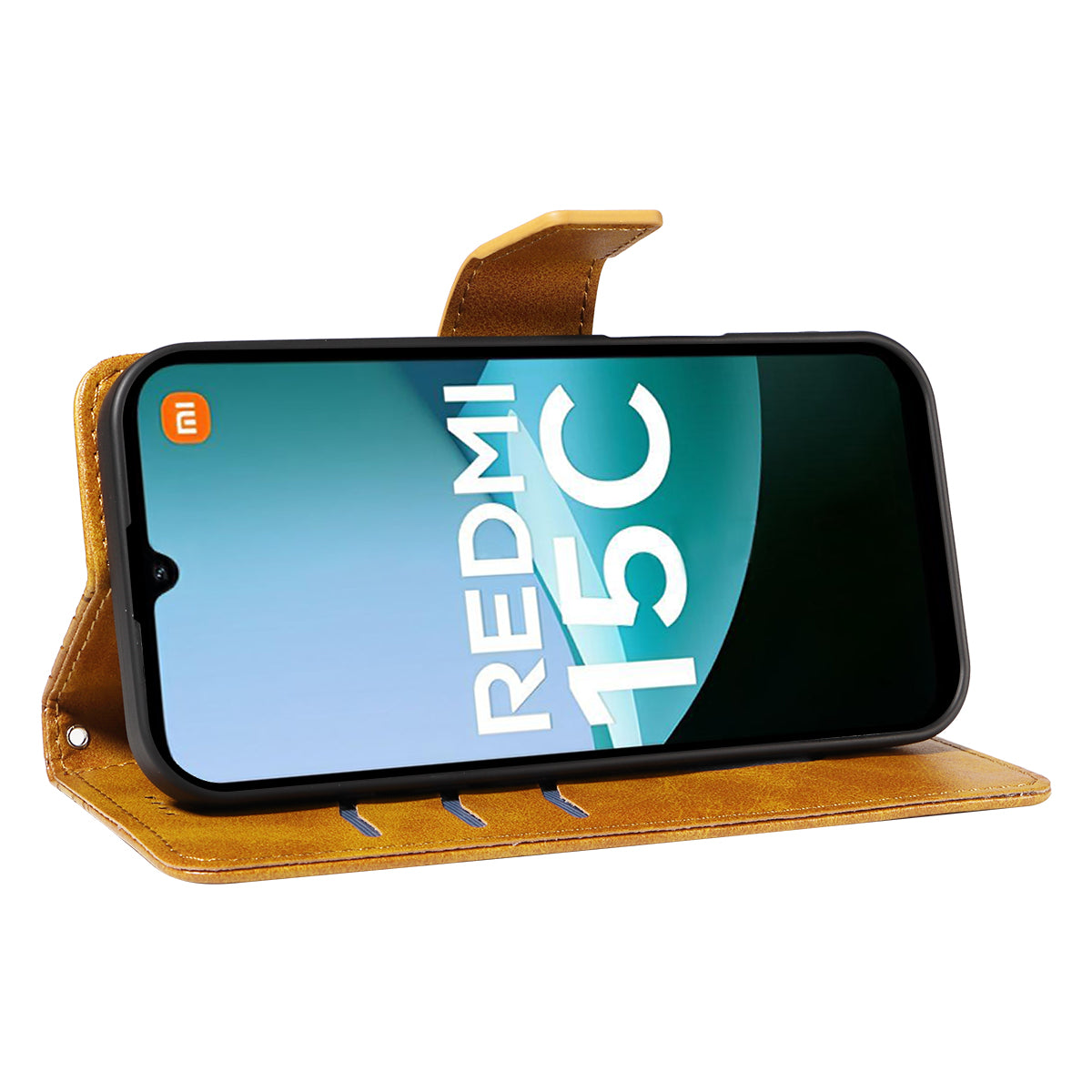 For Xiaomi Redmi 15C 5G (EU) (173mm) / 15C 4G (EU) (173mm) Leather Case Wallet Stand Grids Imprinted Phone Cover with Strap