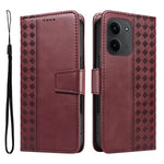 For Xiaomi Redmi 15C 5G (EU) (173mm) / 15C 4G (EU) (173mm) Leather Case Wallet Stand Grids Imprinted Phone Cover with Strap