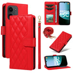 Xiaomi Redmi 15C 4G (Global) (171mm) / Poco C85 4G (171mm) Plånboksfodral Rhombus Lädermobilfodral med Rem