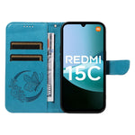 For Xiaomi Redmi 15C 4G (Global) (171mm) / Poco C85 4G (171mm) Case Butterfly Pattern PU Leather Folio Flip Phone Cover