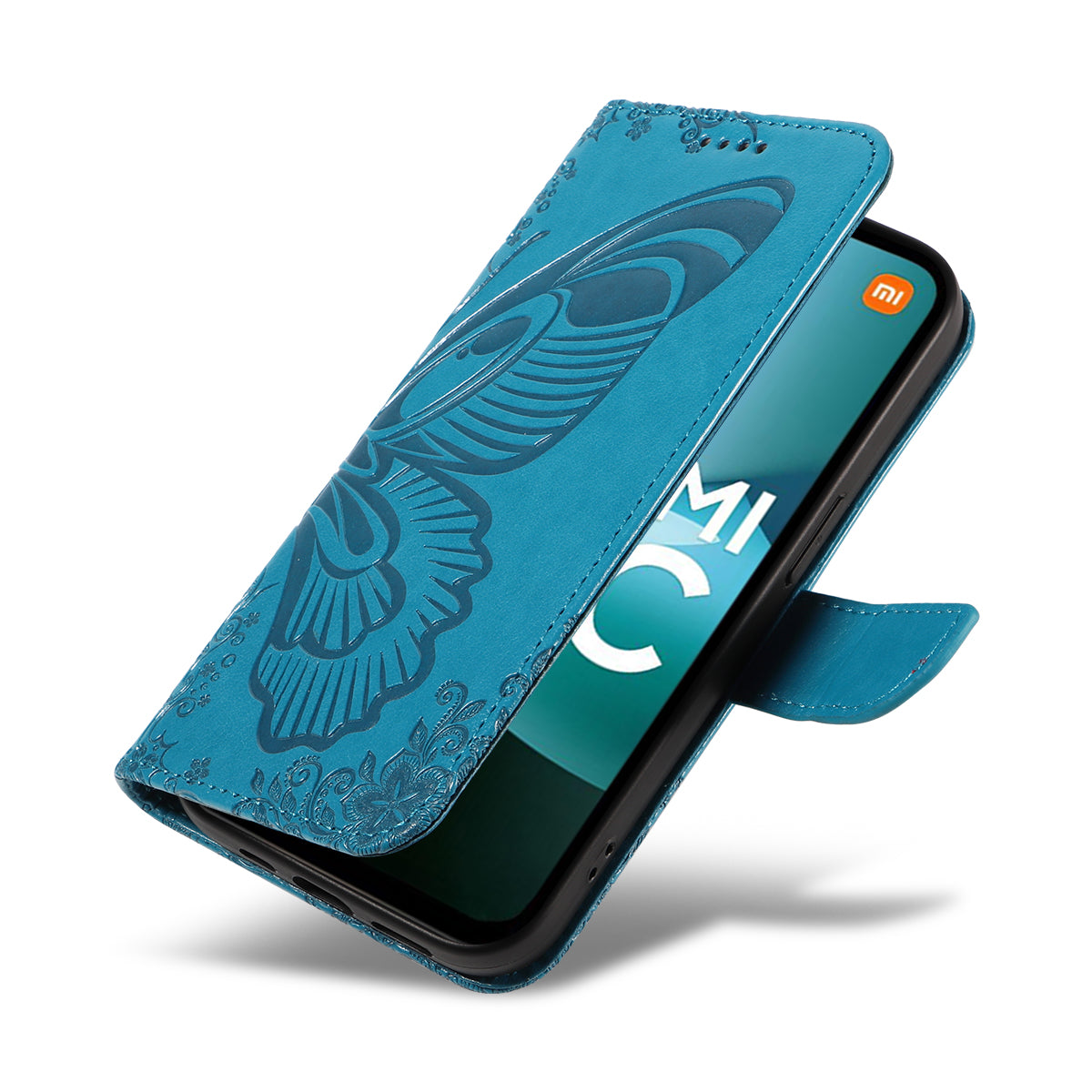 For Xiaomi Redmi 15C 4G (Global) (171mm) / Poco C85 4G (171mm) Case Butterfly Pattern PU Leather Folio Flip Phone Cover