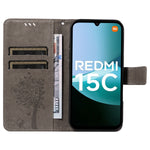 For Xiaomi Redmi 15C 5G (EU) (173mm) / 15C 4G (EU) (173mm) Phone Case with Stand Cat Tree Pattern Leather Wallet Mobile Cover