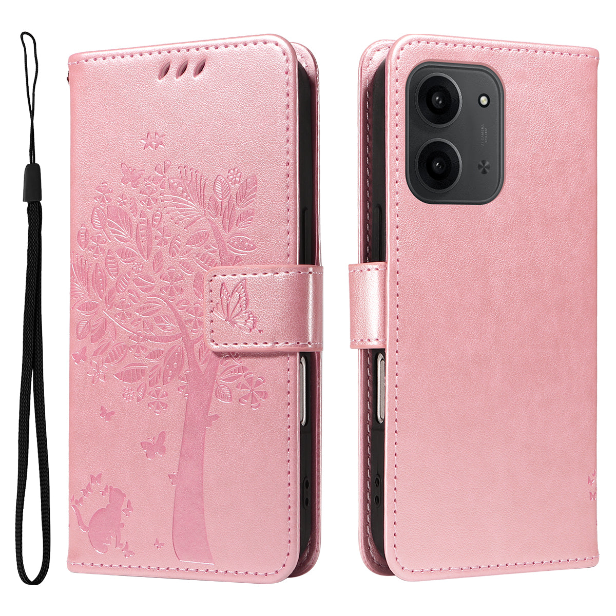For Xiaomi Redmi 15C 5G (EU) (173mm) / 15C 4G (EU) (173mm) Phone Case with Stand Cat Tree Pattern Leather Wallet Mobile Cover