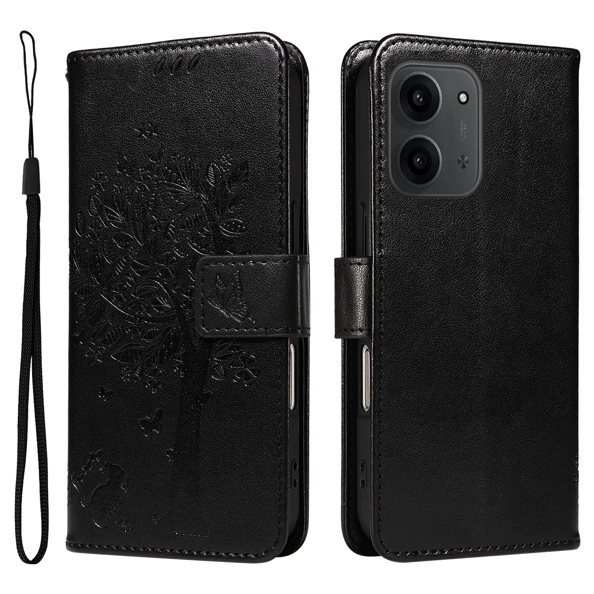 For Xiaomi Redmi 15C 5G (EU) (173mm) / 15C 4G (EU) (173mm) Phone Case with Stand Cat Tree Pattern Leather Wallet Mobile Cover