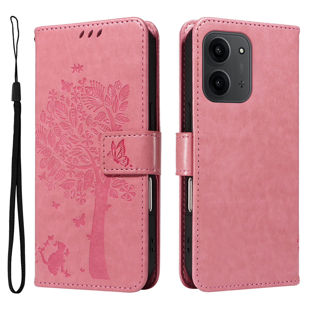 For Xiaomi Redmi 15C 5G (EU) (173mm) / 15C 4G (EU) (173mm) Phone Case with Stand Cat Tree Pattern Leather Wallet Mobile Cover