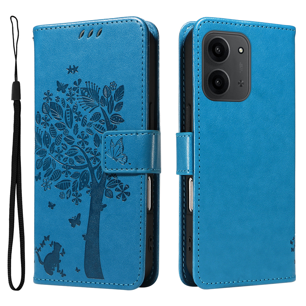 For Xiaomi Redmi 15C 4G (Global) (171mm) / Poco C85 4G (171mm) Phone Case with Stand Cat Tree Pattern Leather Wallet Mobile Cover