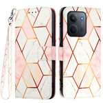 For Xiaomi Redmi 15C 5G (Global) (171mm) / 15C 4G (Global) (171mm) / Poco C85 4G (171mm) Case with Strap Marble Pattern Leather Phone Cover Card Holder