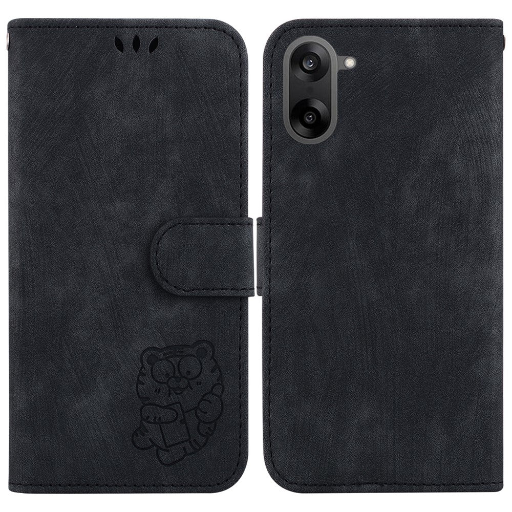 OnePlus Nord CE5 5G / Ace 5 Racing 5G Plånboksfodral Tiger Imprint Läder Stötsäkert mobilfodral med Handledsrem