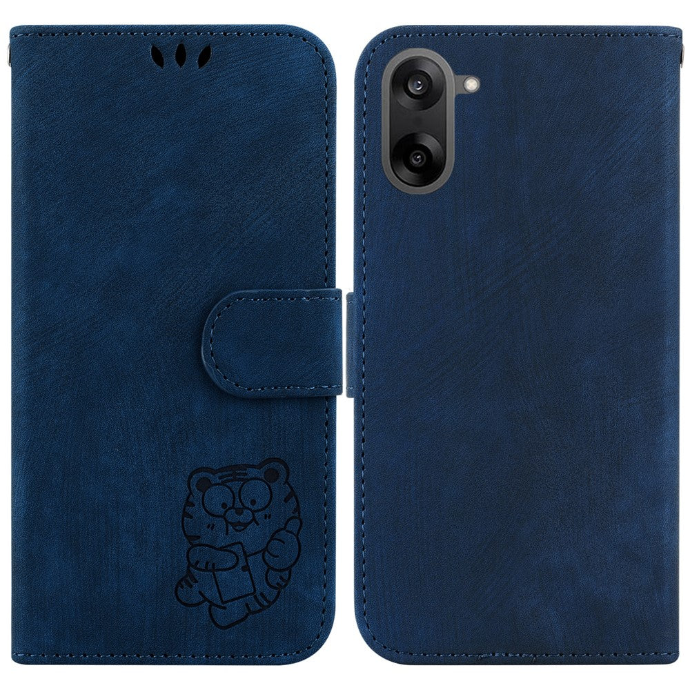 OnePlus Nord CE5 5G / Ace 5 Racing 5G Plånboksfodral Tiger Imprint Läder Stötsäkert mobilfodral med Handledsrem