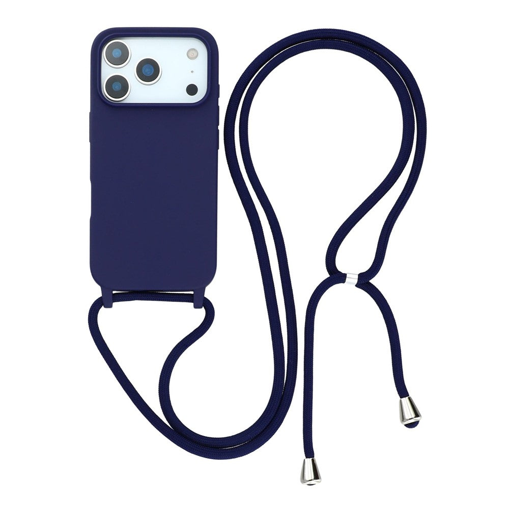 For iPhone 17 Pro Case TPU Soft Shockproof Phone Cover with Adjustable Lanyard