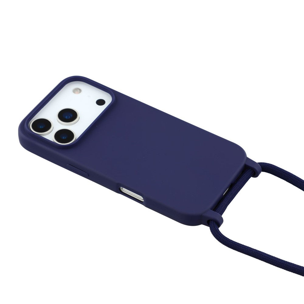 For iPhone 17 Pro Case TPU Soft Shockproof Phone Cover with Adjustable Lanyard