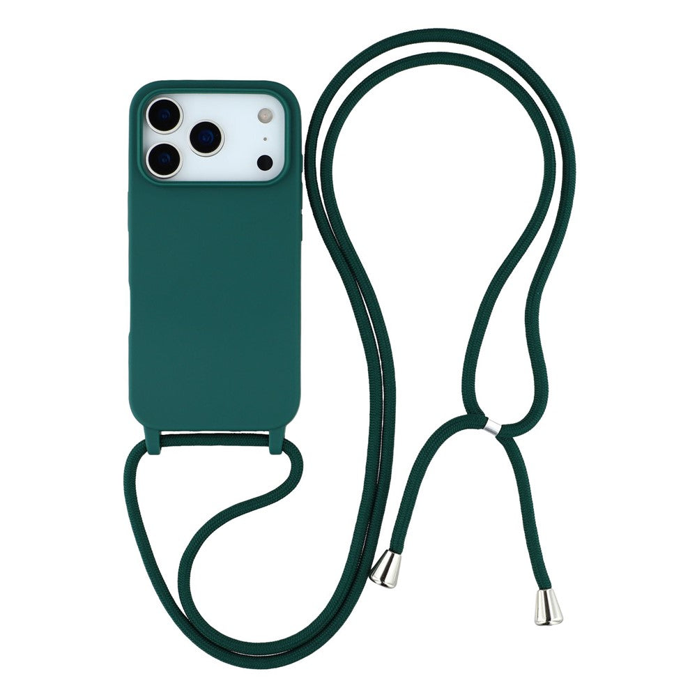 For iPhone 17 Pro Case TPU Soft Shockproof Phone Cover with Adjustable Lanyard