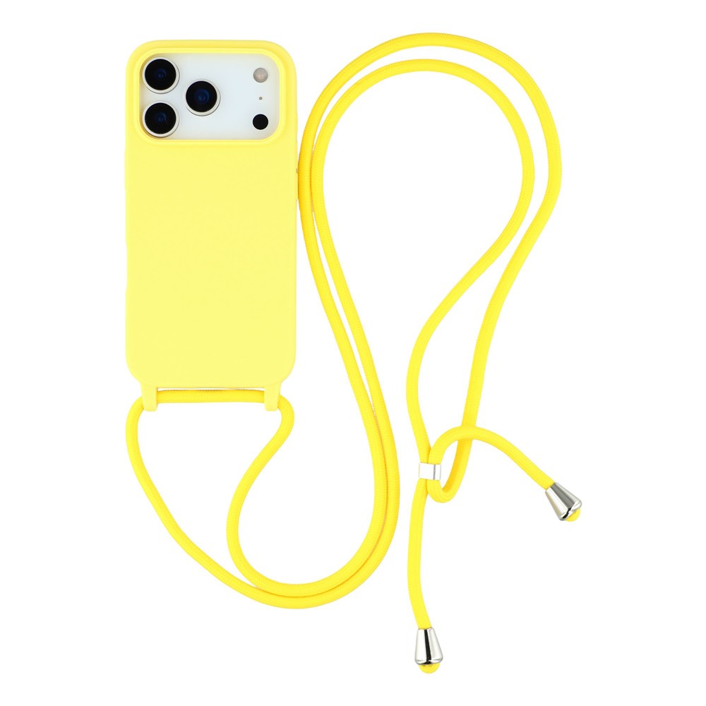 For iPhone 17 Pro Case TPU Soft Shockproof Phone Cover with Adjustable Lanyard