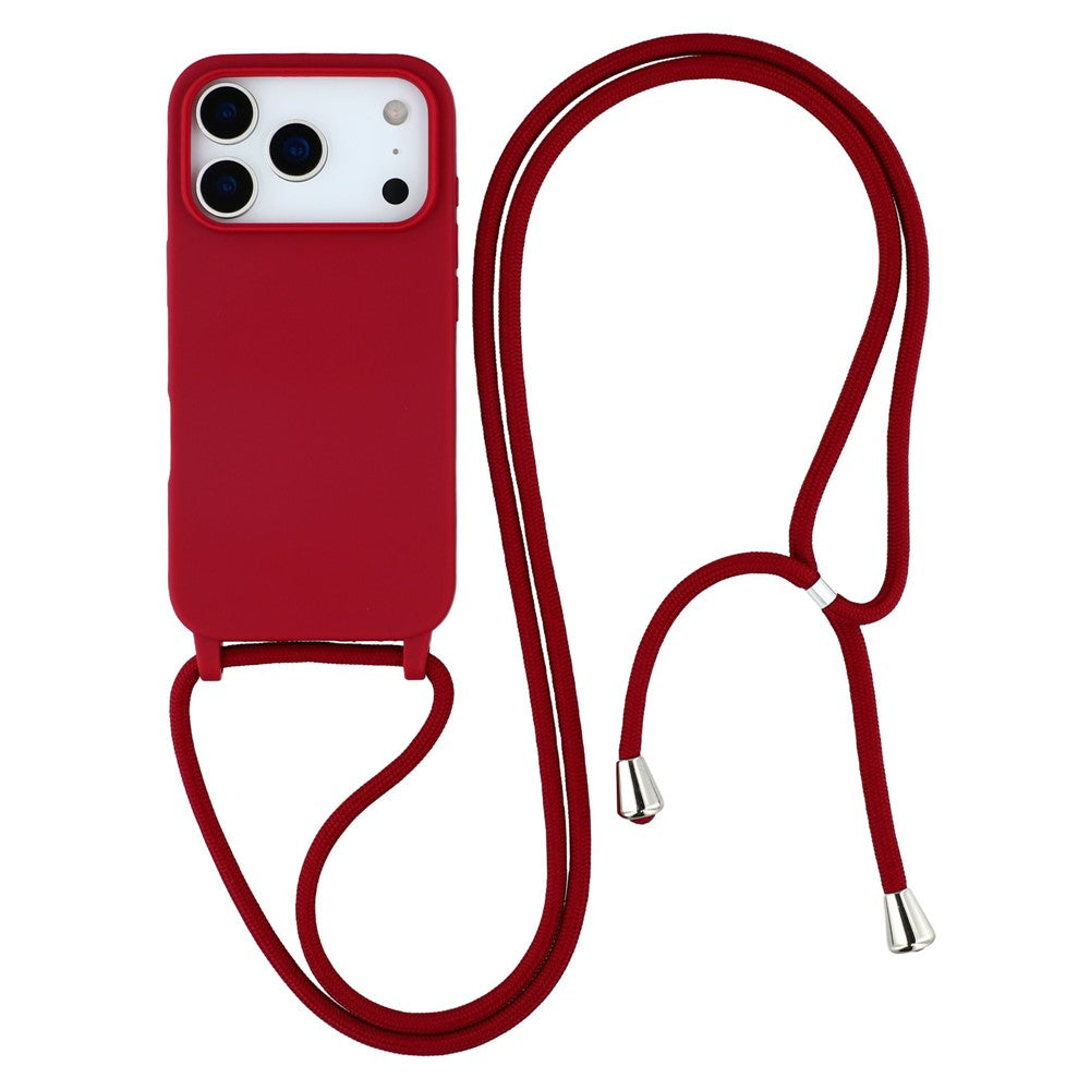For iPhone 17 Pro Case TPU Soft Shockproof Phone Cover with Adjustable Lanyard