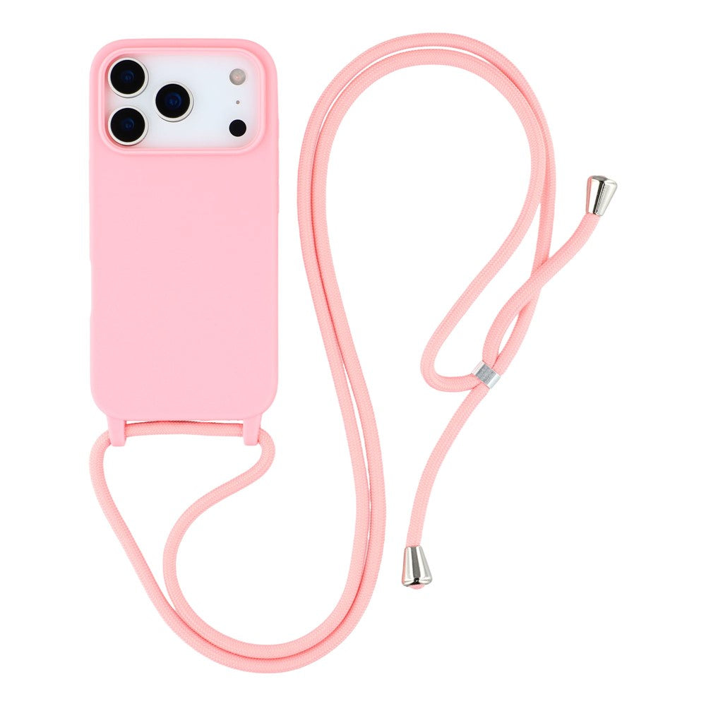 For iPhone 17 Pro Case TPU Soft Shockproof Phone Cover with Adjustable Lanyard