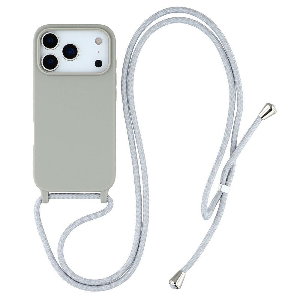 For iPhone 17 Pro Case TPU Soft Shockproof Phone Cover with Adjustable Lanyard