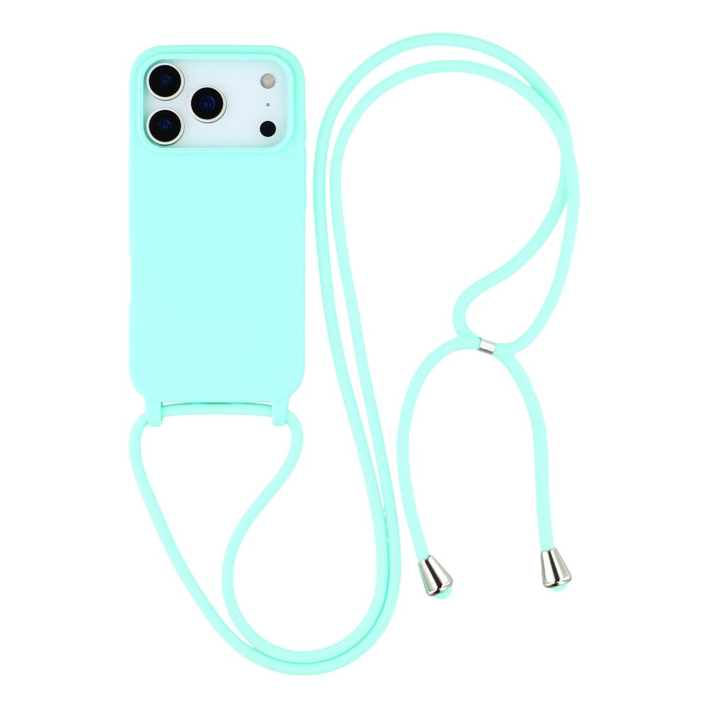 For iPhone 17 Pro Case TPU Soft Shockproof Phone Cover with Adjustable Lanyard