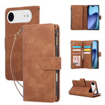 Til iPhone Air Cover med Lynlås Pung Flere Kortlommer Læder Telefoncover med Håndrem