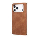 For iPhone 18 Pro Max / 17 Pro Max Case Zipper Wallet Multiple Card Slots Leather Phone Cover with Wrist Strap