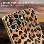Til iPhone 11 cover med leopardprint PU-læderbelagt PC + TPU elektroplating telefoncover
