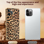 For iPhone 12 Pro Case Leopard Print PU Leather Coated PC + TPU Electroplating Phone Cover