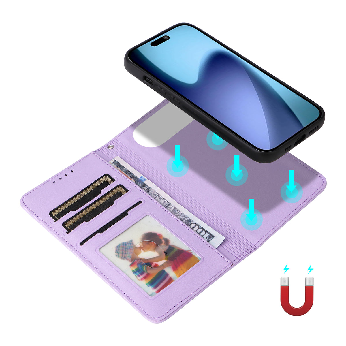 BETOPNICE For iPhone Air Magnetic Case  Detachable PU Leather Phone Cover with Strap