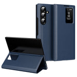 For Samsung Galaxy Z Fold7 5G Case with Card Holder Smart View Window Leather Phone Cover