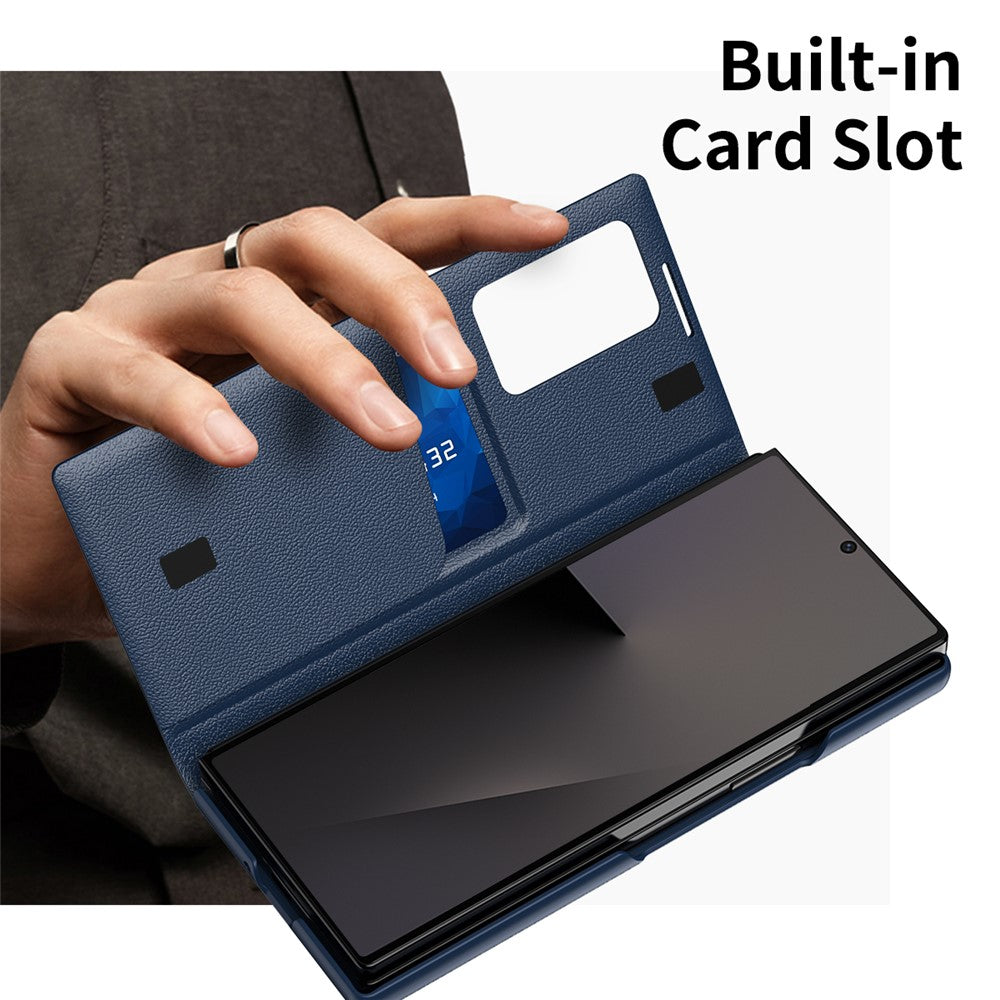 For Samsung Galaxy Z Fold7 5G Case with Card Holder Smart View Window Leather Phone Cover