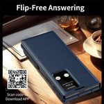 For Samsung Galaxy Z Fold7 5G Case with Card Holder Smart View Window Leather Phone Cover