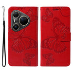 For Huawei Pura 80 Ultra Wallet Case Floral Butterfly Imprint Leather Phone Cover Stand