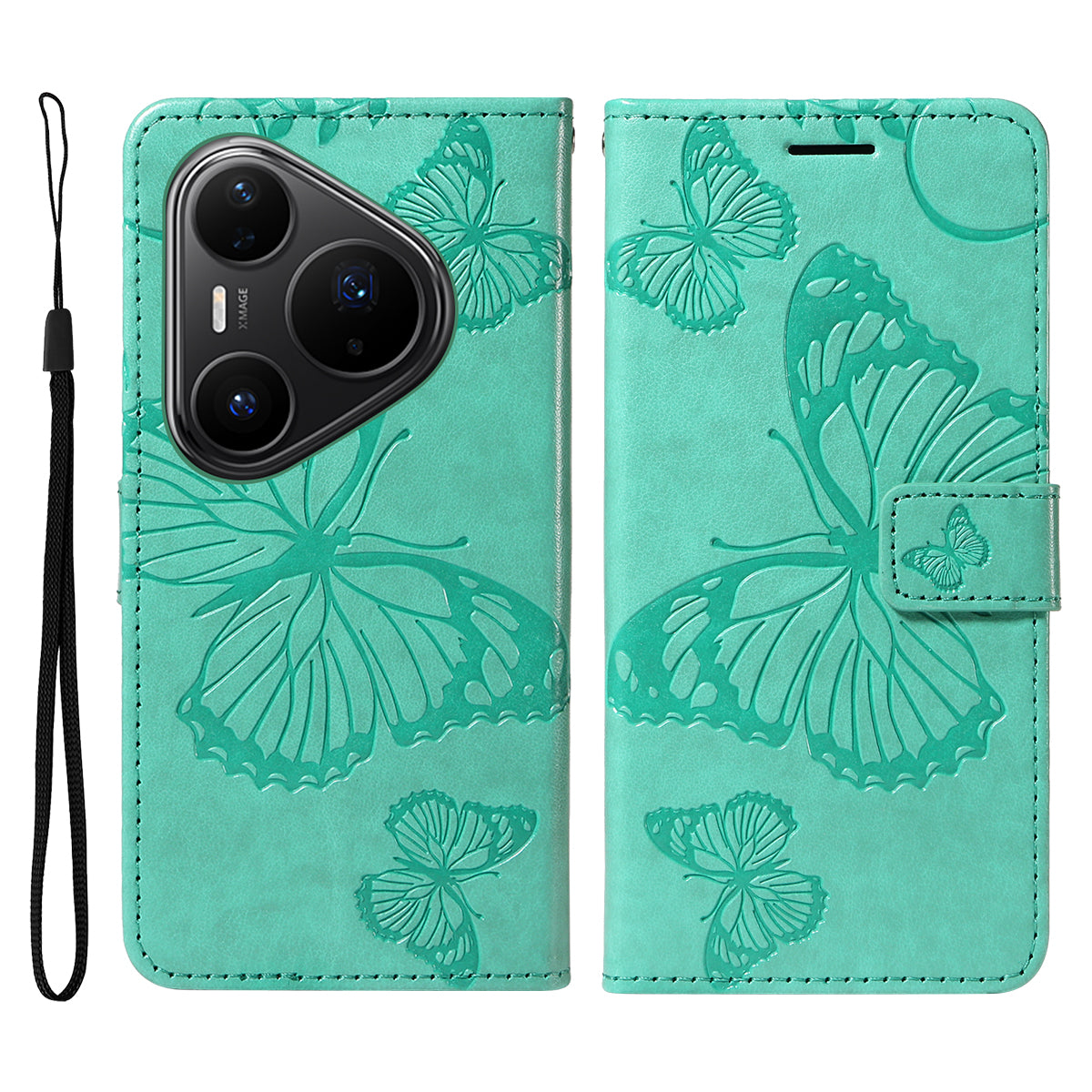 For Huawei Pura 80 Pro / 80 Pro+ Wallet Case Floral Butterfly Imprint Leather Phone Cover Stand