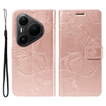 For Huawei Pura 80 Pro / 80 Pro+ Wallet Case Floral Butterfly Imprint Leather Phone Cover Stand